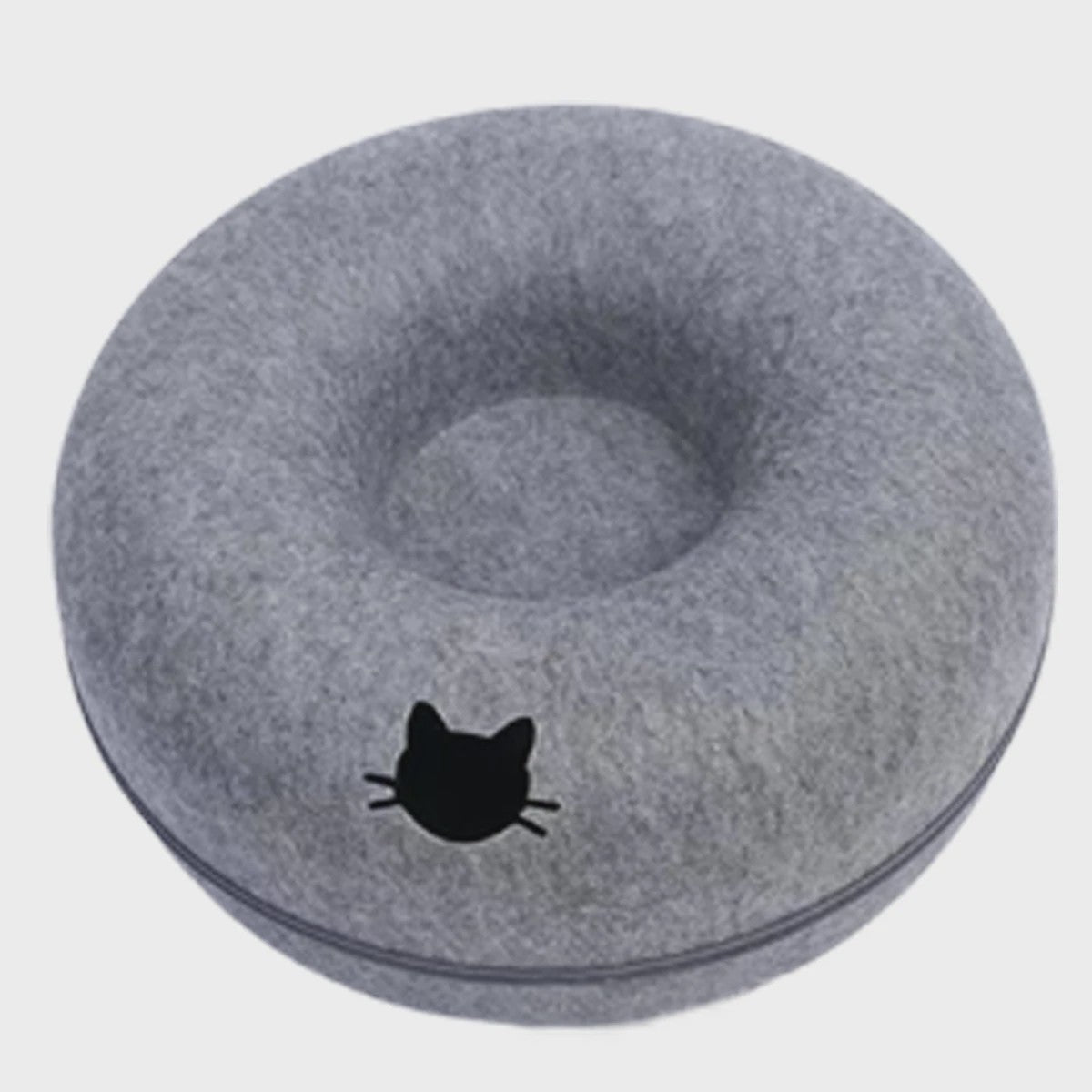 Felt Donut Kattenmand - 2-in-1 Huisje, Tunnel & Speelplek voor Katten en Kleine Honden