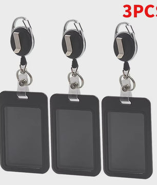 Set van 3 Intrekbare Badgehouders met Nekhanger - Kaarthouder voor Werkvergunning, ID, Toegangspas