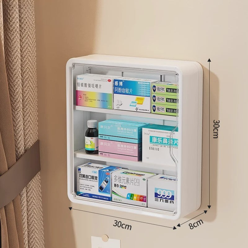 Wandmontage Medicijnkast Organizer - Transparant, Grote Capaciteit Medicijnopslag