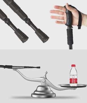 Trekkingstokken Set van 2 - Anti-Shock Aluminium, Telescopisch 65-135 cm, Inclusief Kompas & Tips
