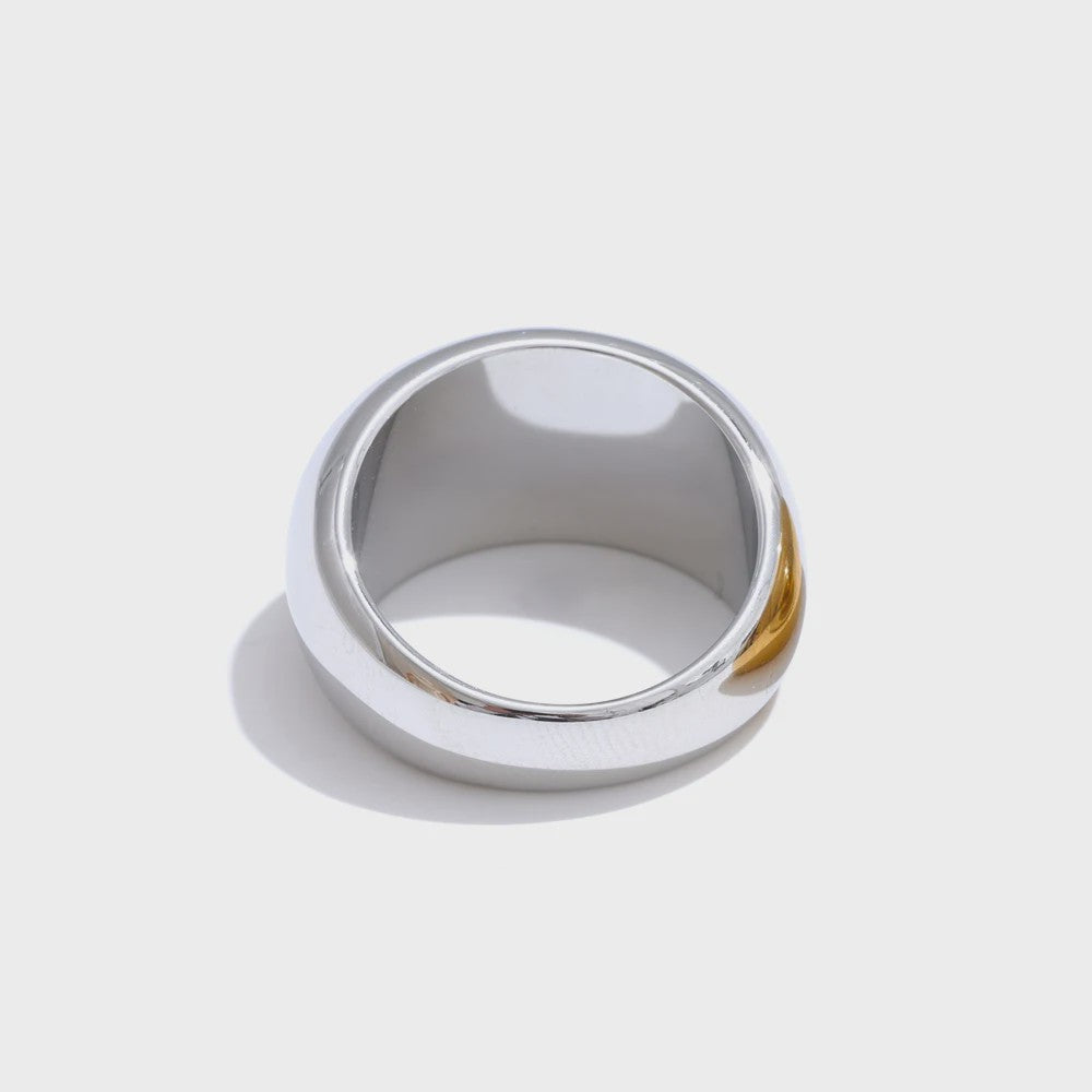 Gouden Chunky Ring - Minimalistisch Design - 18K PVD Plated Roestvrij Staal