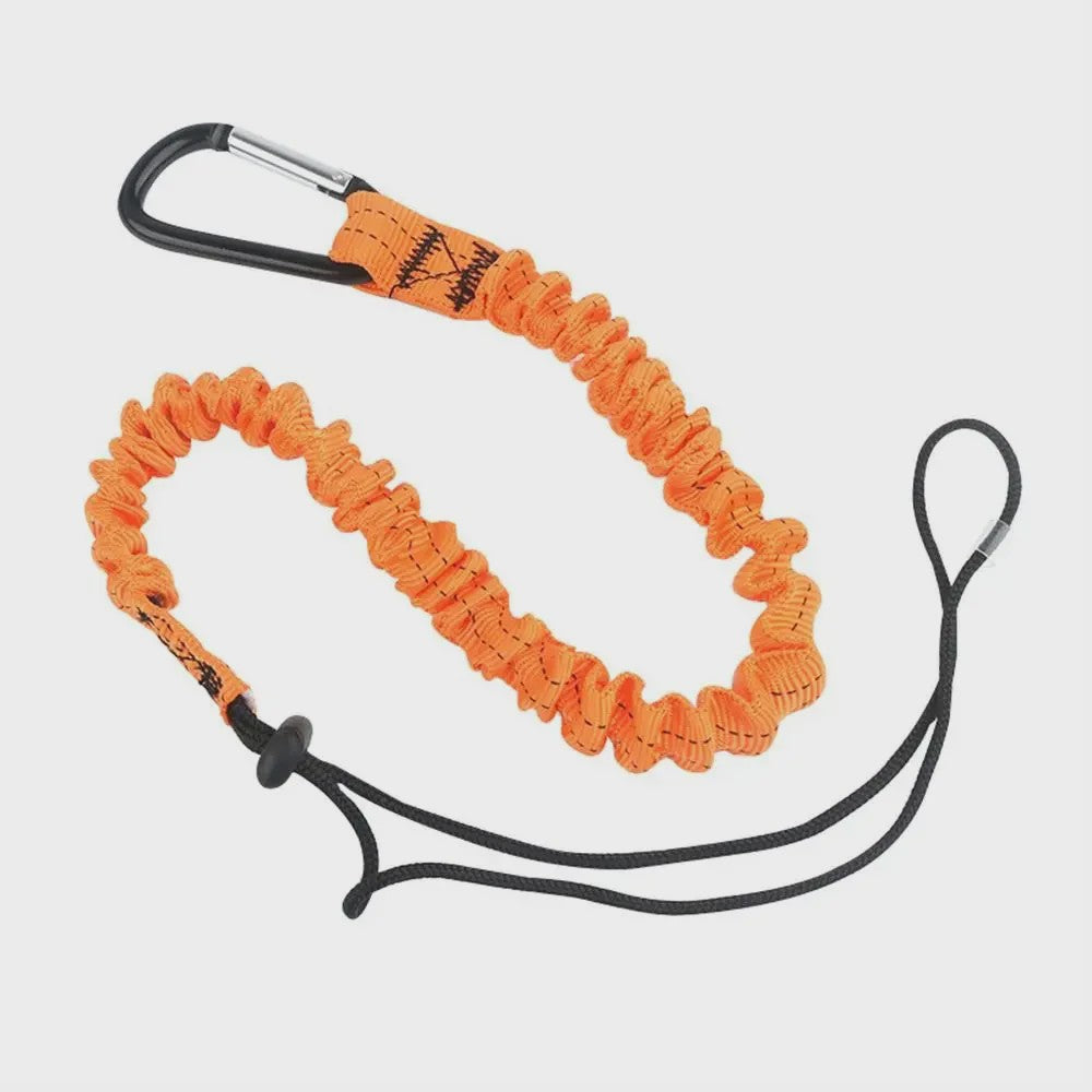 Veiligheidskabel met Karabijnhaak - Telescopisch & Anti-Val Lanyard voor Werk en Sport