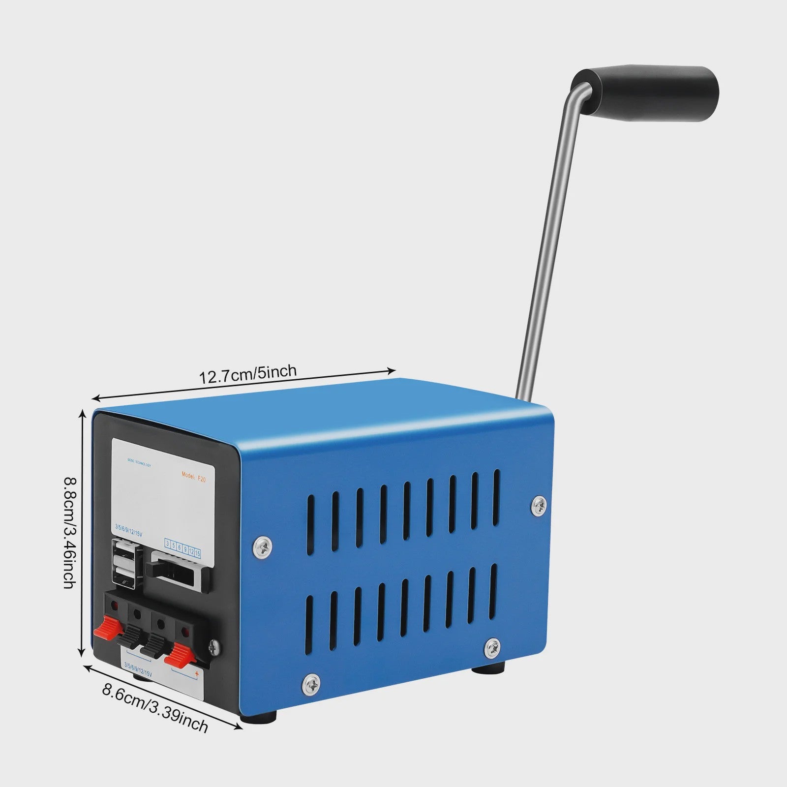 20W Hand Crank Noodstroom Generator - Draagbaar Opladen via USB voor Reizen & Camping
