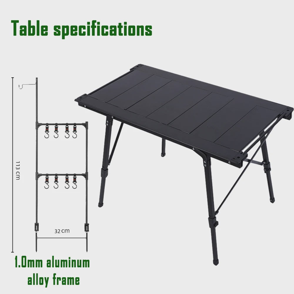 IGT Aluminium Campingtafel - Opvouwbaar, Verstelbaar & Draagbaar