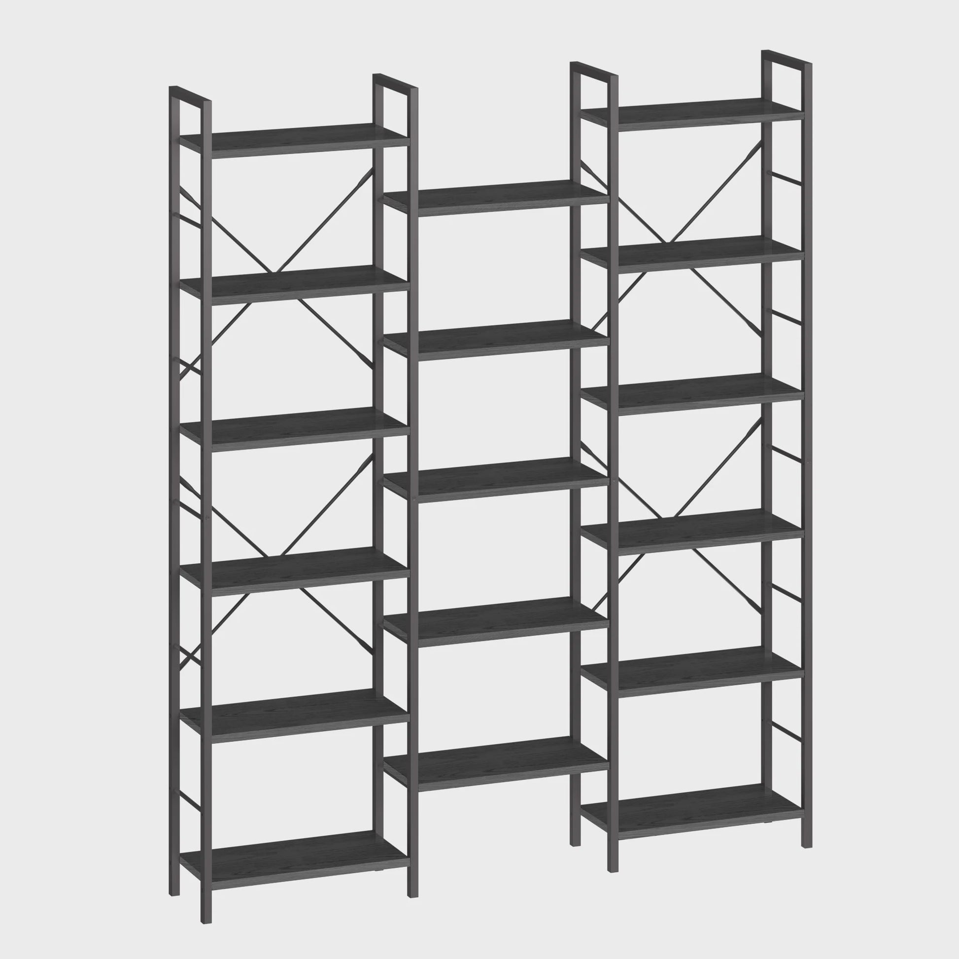 Stellingkast met 17 Vakken en Verstelbare Planken - Metaal Frame Boekenkast