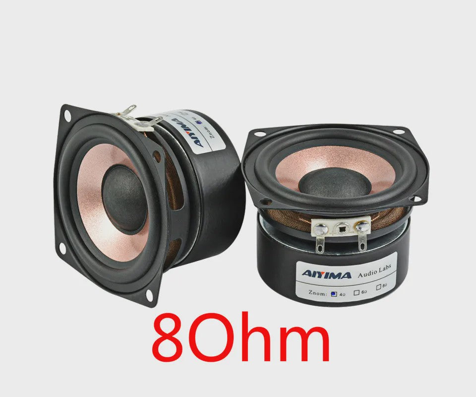 AIYIMA 2x 2.5 Inch Full Range HIFI Speakers - 4/8 Ohm, 8-15W - Desktop & Home Theater