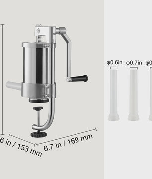 Verticale Worststopper 1.5/3L met 3 Vulbuizen - Professionele Worstmaker