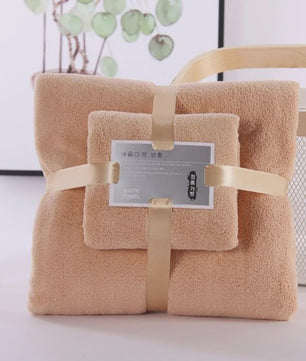 Luxe 2-delige Badhanddoeken Set - Super Zacht, Zeer Absorberend & Sneldrogend Koraalfluweel voor Volwassenen, Hotel & Spa