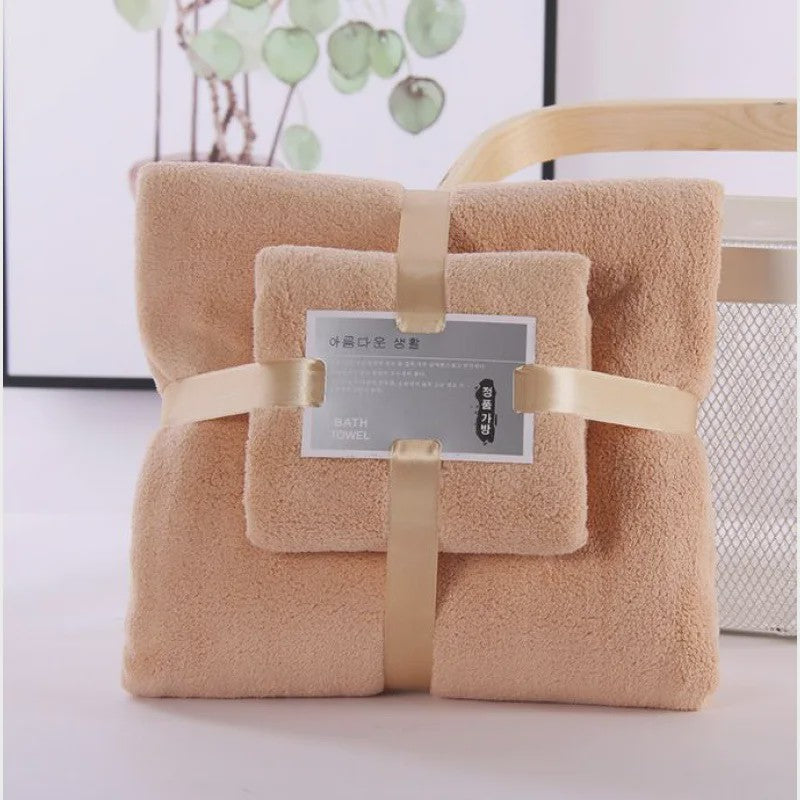 Luxe 2-delige Badhanddoeken Set - Super Zacht, Zeer Absorberend & Sneldrogend Koraalfluweel voor Volwassenen, Hotel & Spa