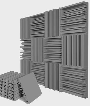 24x Akoestisch Schuim Panelen 25x25x5cm - Geluidsabsorberend & Geluidsisolatie
