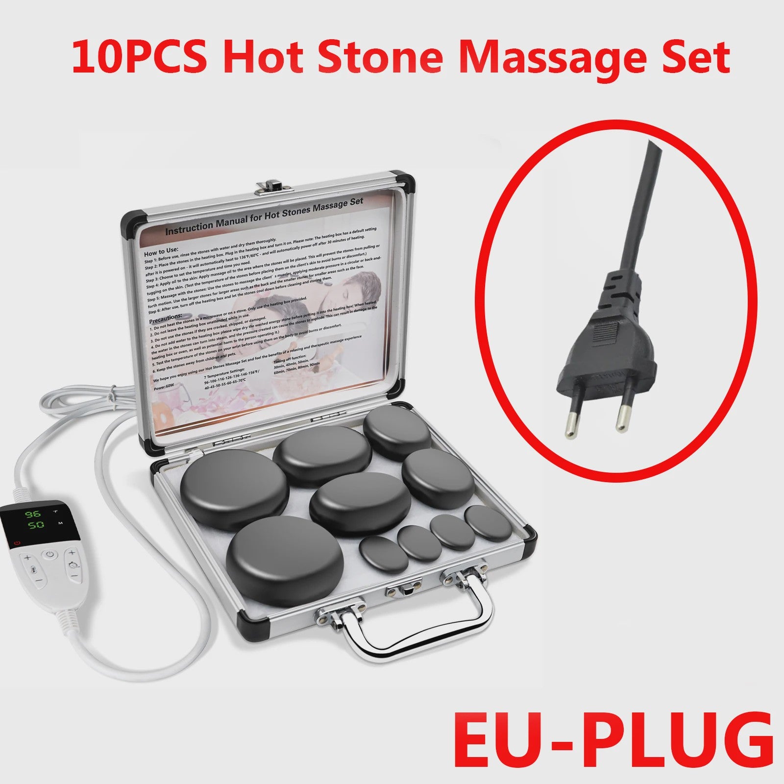 Hot Stone Massage Set met Verwarmer en Temperatuurregeling - Professionele Spa Tool
