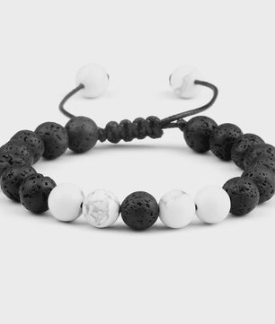 Verstelbare Lava Kralen & Tijgeroog Armband - Yoga & Helende Sieraden voor Hem en Haar