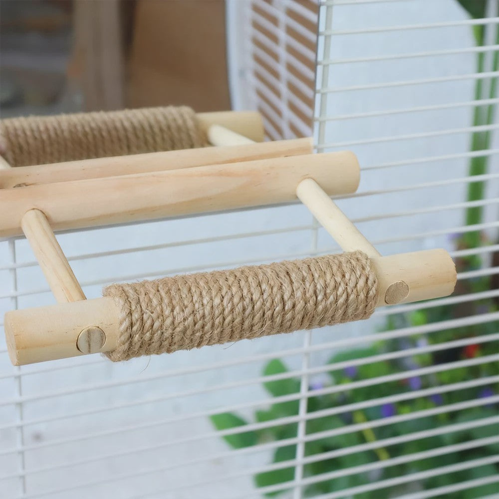 Vogel Speeltoren met Spiegel en Jute Touw - Klimmen, Kauwen & Pootverzorging voor Papegaaien