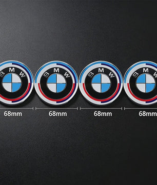 4x BMW Velgdopjes 56mm/68mm - 50th Anniversary Editie
