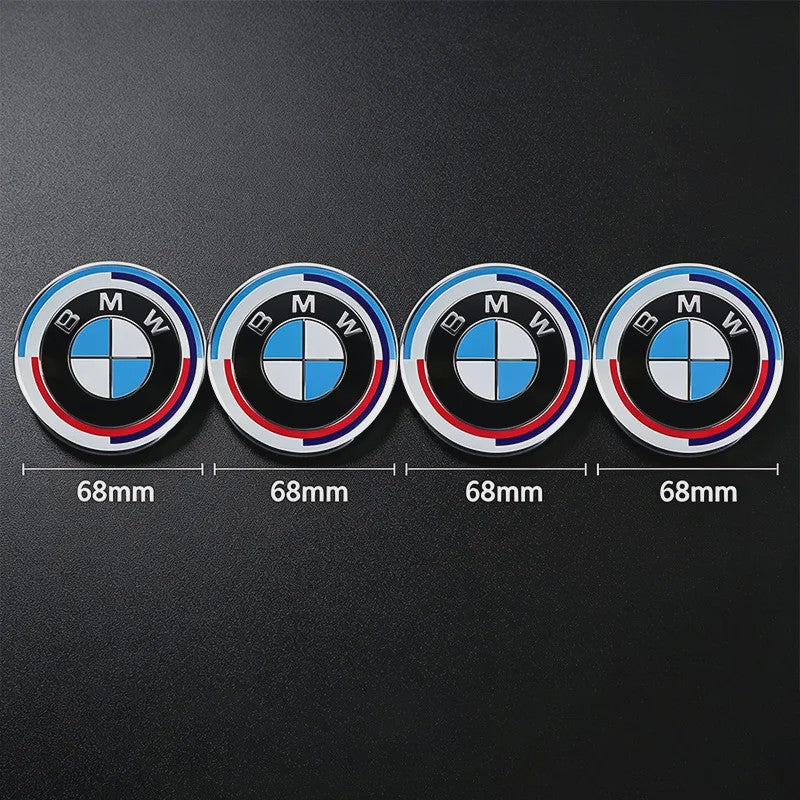 4x BMW Velgdopjes 56mm/68mm - 50th Anniversary Editie