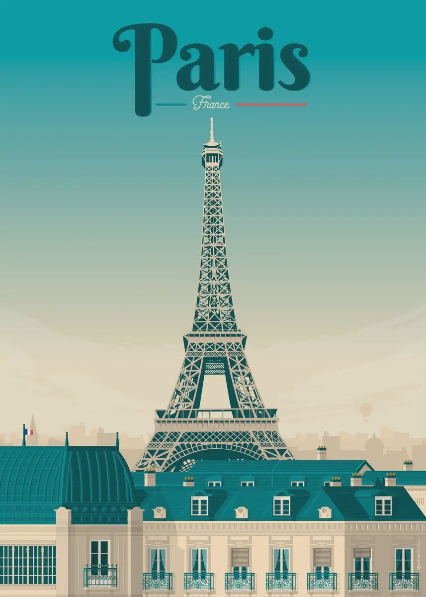 Nordic Canvas Poster: Kleurrijke Reisposters van Europese Steden - Parijs, Nice, Monaco
