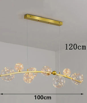 Moderne LED Hanglamp met Kristallen Bollen - Stijlvolle Plafondlamp voor Eetkamer
