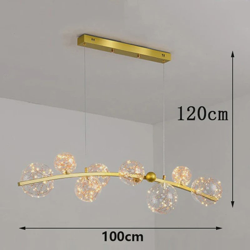 Moderne LED Hanglamp met Kristallen Bollen - Stijlvolle Plafondlamp voor Eetkamer