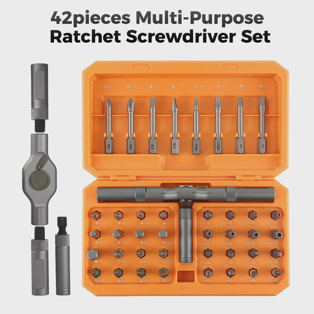 74-delige Ratel Schroevendraaierset met T-Handvat - Magnetisch Precisie Bit Kit voor Reparatie