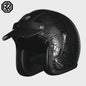 Retro Open 3/4 Motorhelm PU Leer - Stijlvol & Veilig met DOT Keurmerk