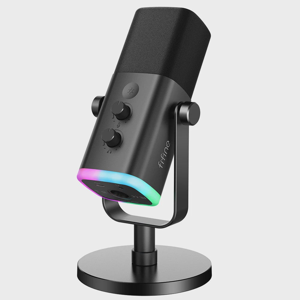 FIFINE AM8 Dynamische USB/XLR Microfoon met Touch Mute & RGB