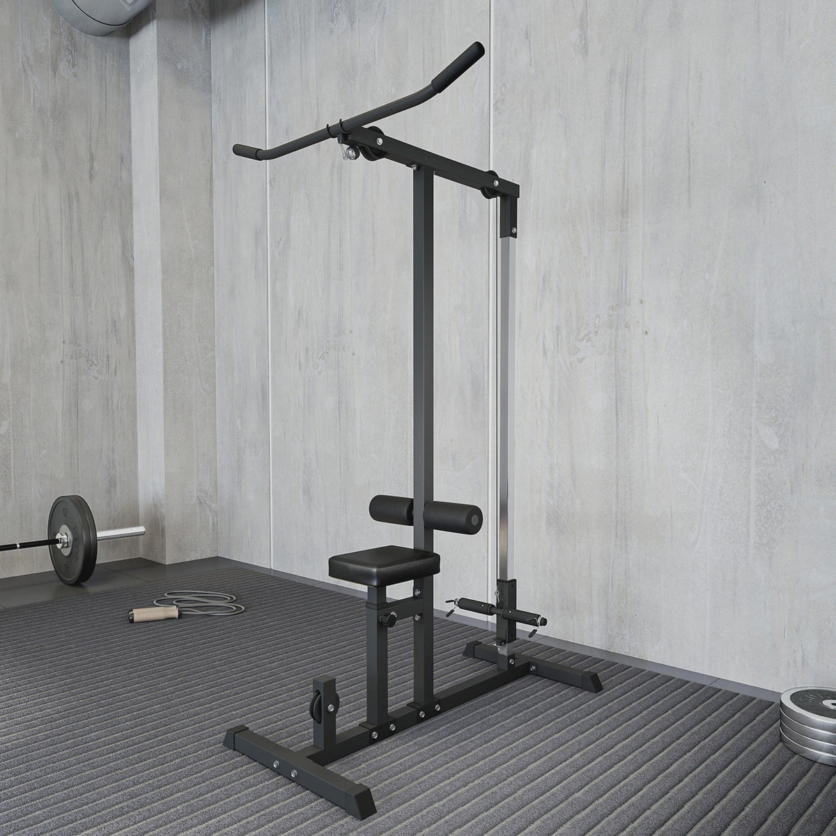 Homcom Krachtstation met Katrol en Verstelbare Zitting - Home Gym Fitness Apparaat