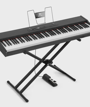 MUSTAR 88 Toetsen Digitale Piano - Draagbaar Keyboard met Semi-gewogen Toetsen, X-stand, Tas & Pedaal