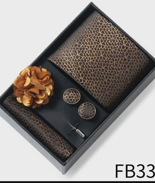 Luxe Heren Cadeauset: Strikdas, Zakdoek, Manchetknopen, Clip & Broche - Perfect voor Bruiloft & Feest