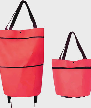 2-in-1 Opvouwbare Boodschappentrolley met Wielen - Handige Draagtas