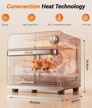 14L Mini Oven met Airfryer, Pizzafunctie & 11 Programma's - 1800W