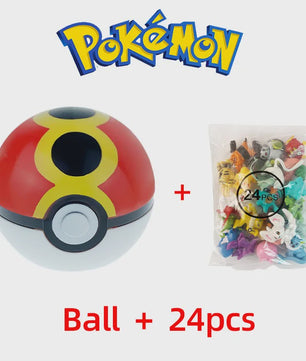Set van 24 Pokemon Figuren - Diverse Stijlen, 2-3cm - Pikachu, Pokeball & Meer - Leuk Cadeau