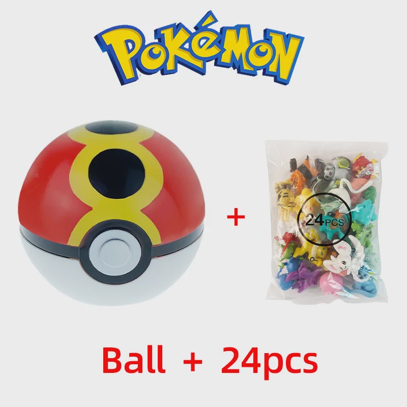 Set van 24 Pokemon Figuren - Diverse Stijlen, 2-3cm - Pikachu, Pokeball & Meer - Leuk Cadeau