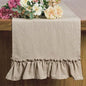Romantische Katoenen Tafel Runner met Ruches - Perfect voor Feesten, Bruiloften & Decoratie