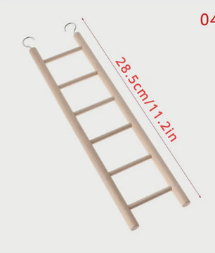 Natuurlijke Houten Klimladder Speelgoed voor Vogels en Hamsters - Veilig & Duurzaam