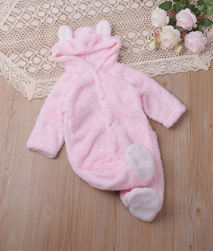 Schattige Baby Romper met Berenoren - Winter Jumpsuit voor Jongens & Meisjes