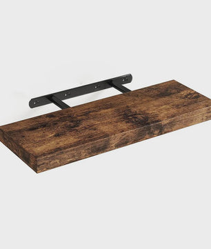 Zwarte Houten Zwevende Wandplanken - Set van 2 - Onzichtbaar Montagesysteem - Stijlvol & Praktisch