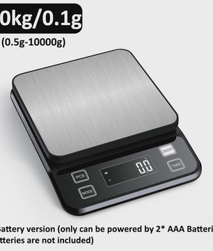Digitale Keukenweegschaal 10kg - 0.1g Precisie, Waterdicht RVS, LCD Display