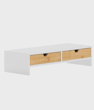Monitorstandaard met 2 Lades - Bureau Organizer - Verhoogt uw Scherm - 47x11x18cm