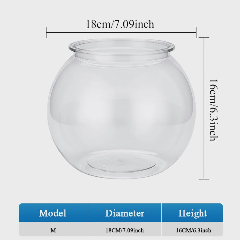 Ronde Plastic Vissenkom - Duurzaam Desktop Aquarium voor Kleine Vissen