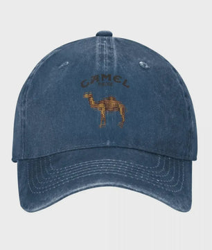 Vintage Trucker Cap met Camel Print - Verstelbaar en Washed Look