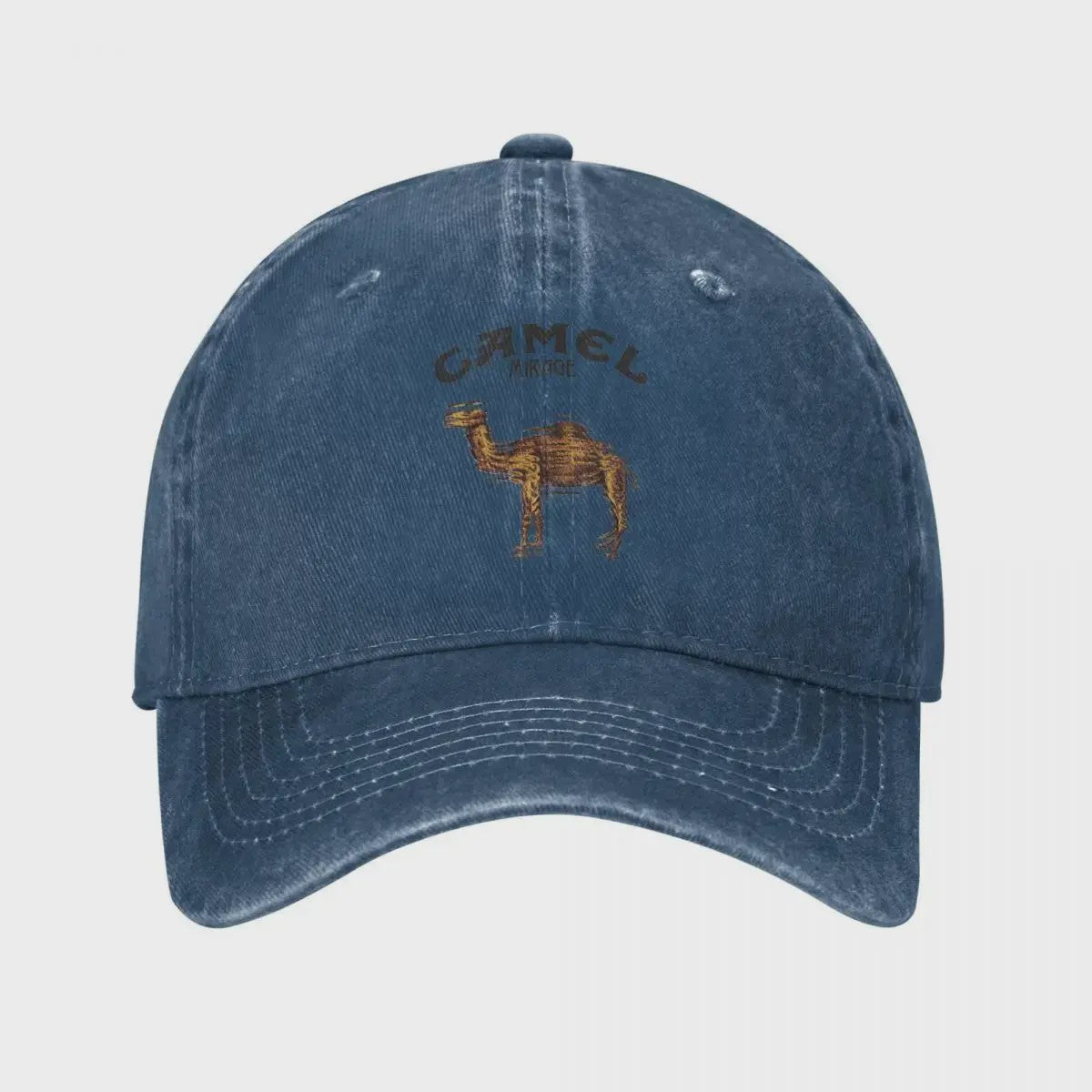 Vintage Trucker Cap met Camel Print - Verstelbaar en Washed Look