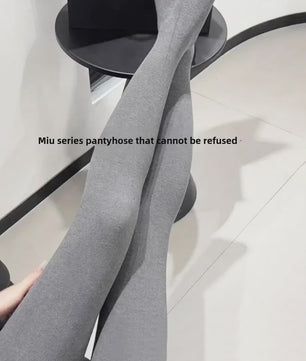 Dames Panty Hoge Taille Elastische Druk Tights - Autumn Gray - Body Shaping Leggings