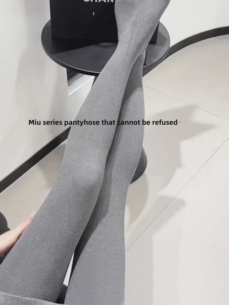 Dames Panty Hoge Taille Elastische Druk Tights - Autumn Gray - Body Shaping Leggings