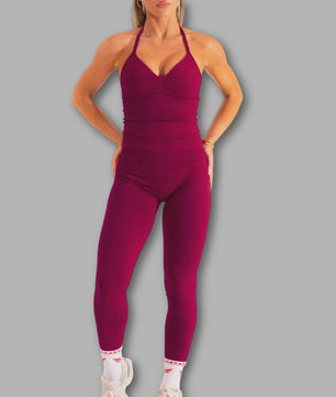 Dames Sportset: Backless Tanktop & Scrunch Seamless Legging
