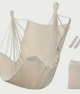 Luxe Hangstoel van Canvas - Comfortabele Schommelstoel voor Binnen & Buiten met Opbergzak