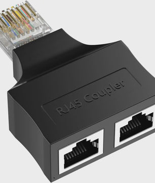 RJ45 Netwerk Splitter Adapter 1 Male naar 2 Female - CAT6/CAT5 Compatibel