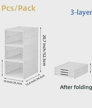 Opvouwbare Schoenenboxen - Stapelbaar & Transparant (3 of 6 Lagen)