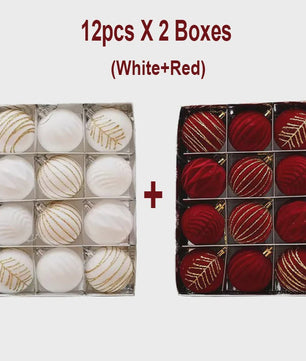 Kerstballen 6cm - Set van 12/16 Stuks - Wijnrood & Goud - Fluweelzacht & Feestelijk