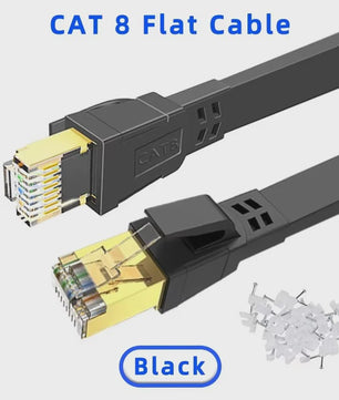 Cat 8 Ethernet Kabel 40Gbps Hoge Snelheid Platte Netwerkkabel met Vergulde RJ45