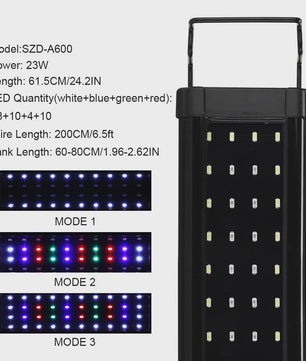Super Slim Aquarium LED Verlichting - Plantengroei & RGB Kleuren - 31-120cm